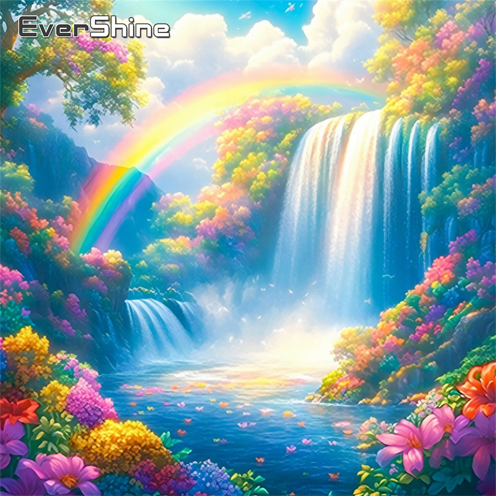 Photo Mosaic Print - EverShine Diamond Embroidery Waterfall Landscape Full