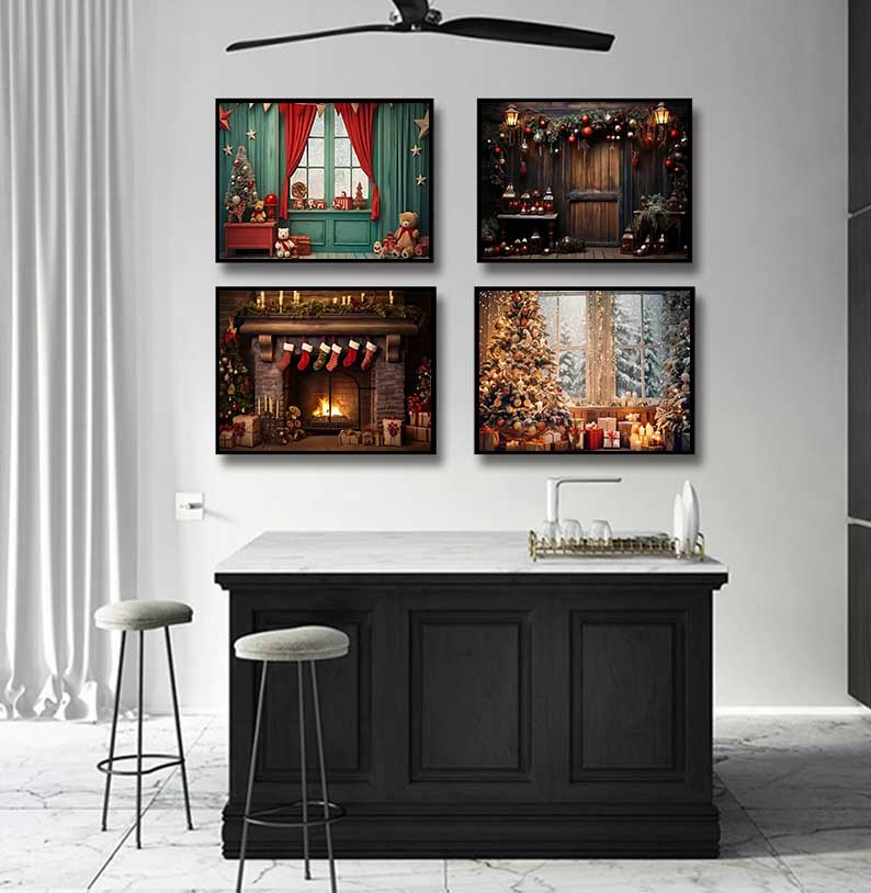 1pc frameless Large Christmas  - Family Tree Print ulasan dan harga