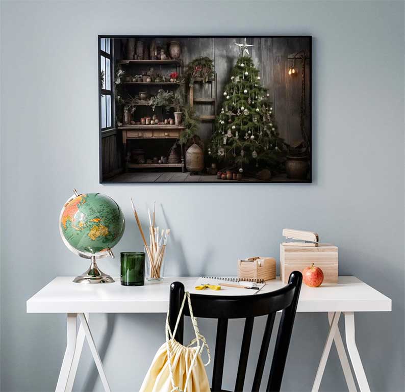 1pc frameless Large Christmas  - Family Tree Print ulasan dan harga