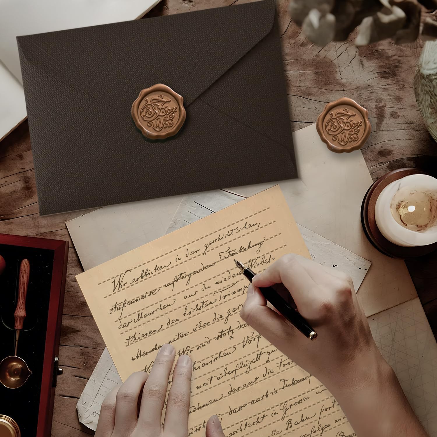 22Pcs Vintage Writing Paper Se - Wax Seal Letter Kit ulasan dan harga