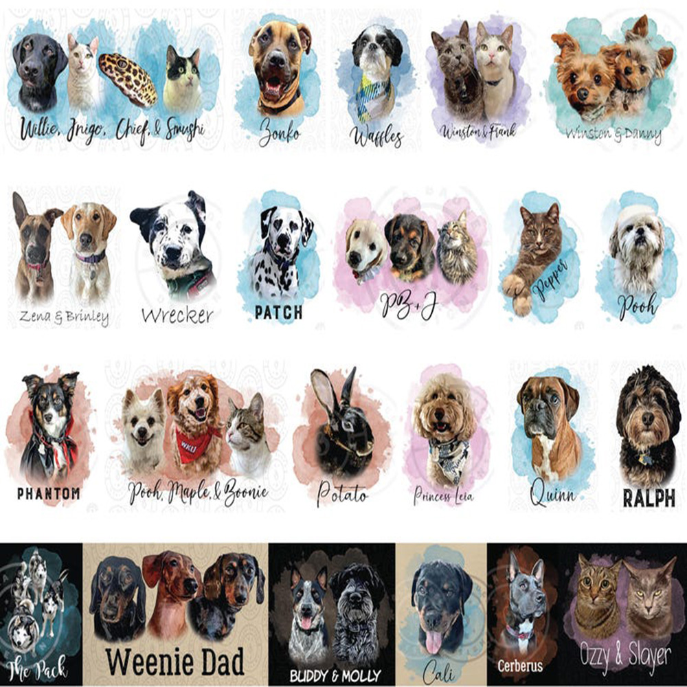 Personalized Custom Pet Portra - Pet Portrait Custom ulasan dan harga
