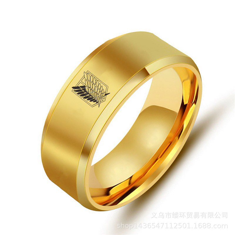 5 colors Attack on Titan Black - Initial Ring Custom ulasan dan harga