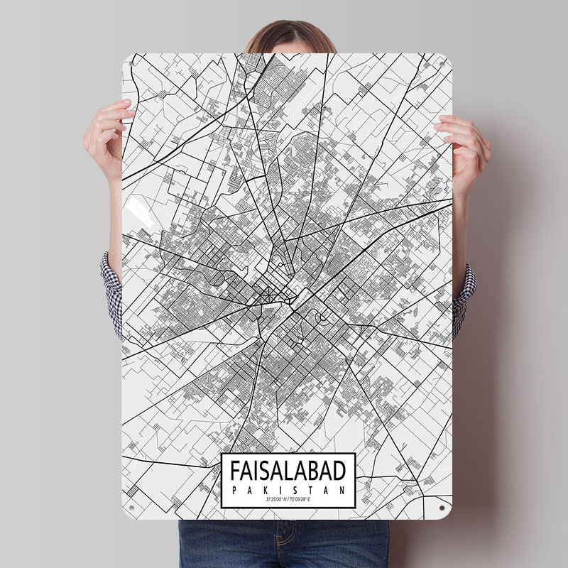 Faisalabad City Map Pakistan L - Custom Map Poster ulasan dan harga