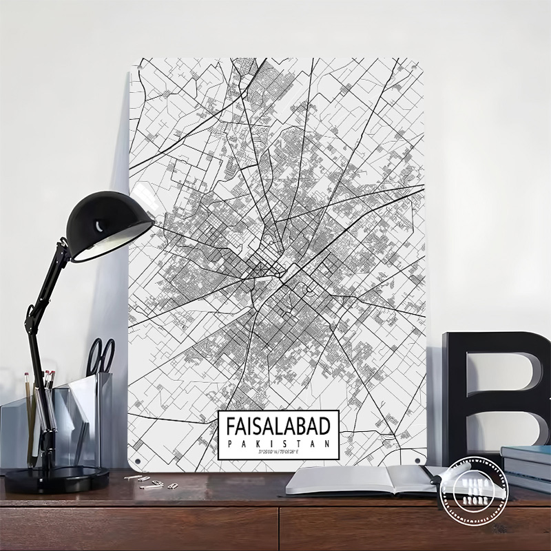 Faisalabad City Map Pakistan L - Custom Map Poster ulasan dan harga