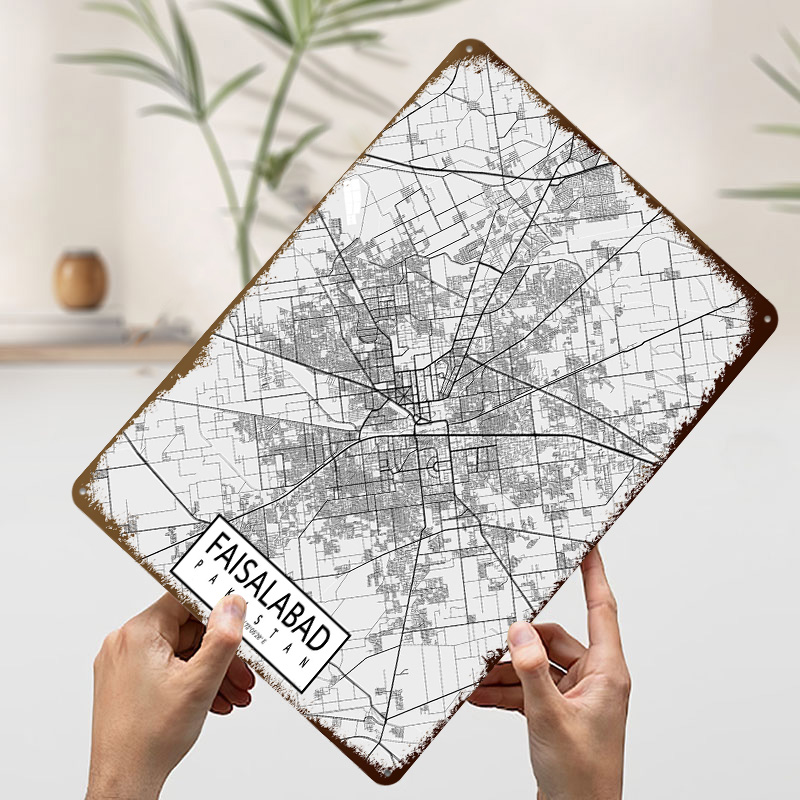 Faisalabad City Map Pakistan L - Custom Map Poster ulasan dan harga
