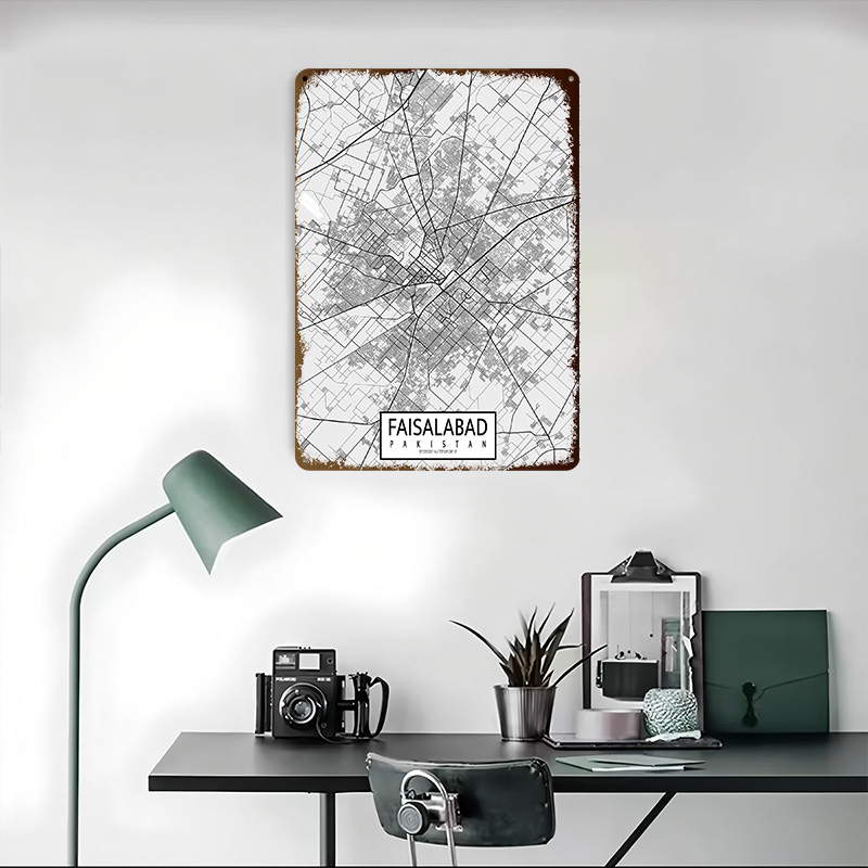 Faisalabad City Map Pakistan L - Custom Map Poster ulasan dan harga