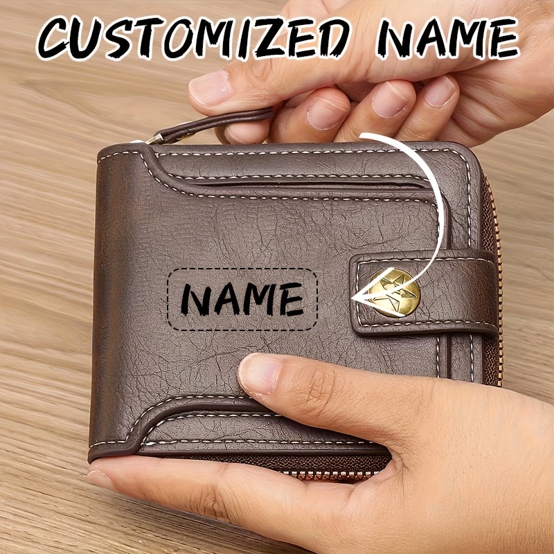 Custom Name Men's PU Wallet, C - Personalized Name Box ulasan dan harga