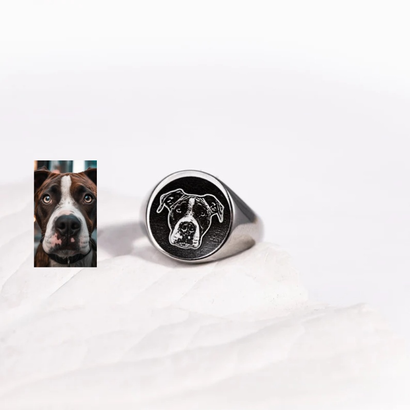 Custom Engrave Photo Signet Ri - Initial Ring Custom ulasan dan harga