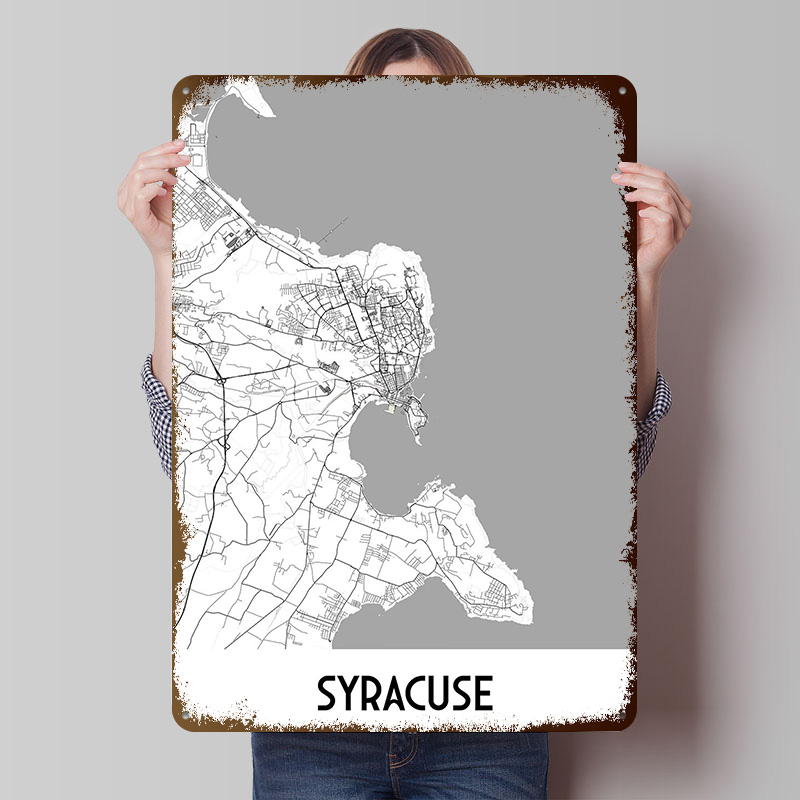 Syracuse City Map Metal Poster - Custom Map Poster ulasan dan harga