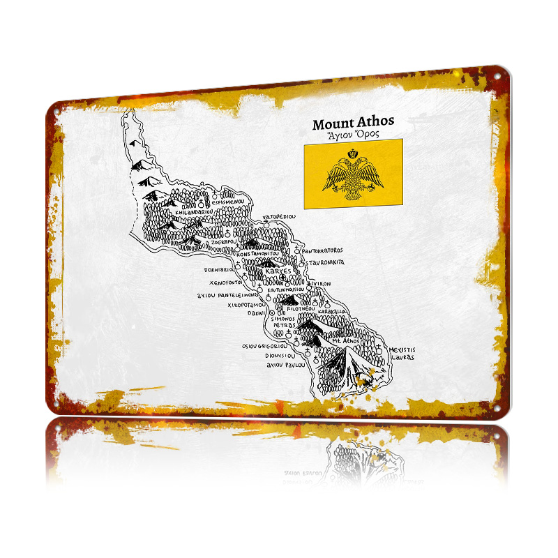 Handdrawn Map of Mount Athos P - Custom Map Poster ulasan dan harga