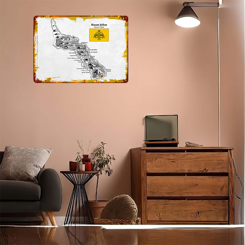 Handdrawn Map of Mount Athos P - Custom Map Poster ulasan dan harga