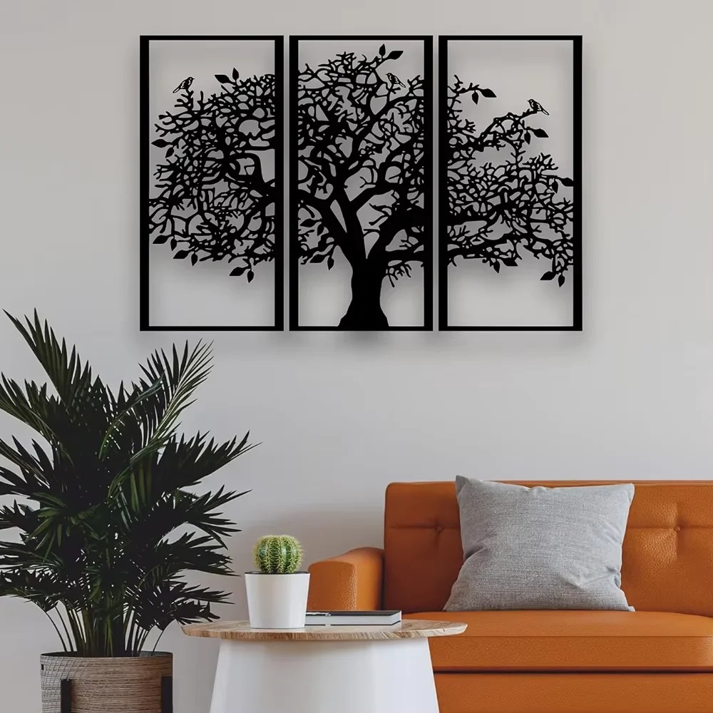 3Pcs Family Tree Metal Wall De - Family Tree Print ulasan dan harga