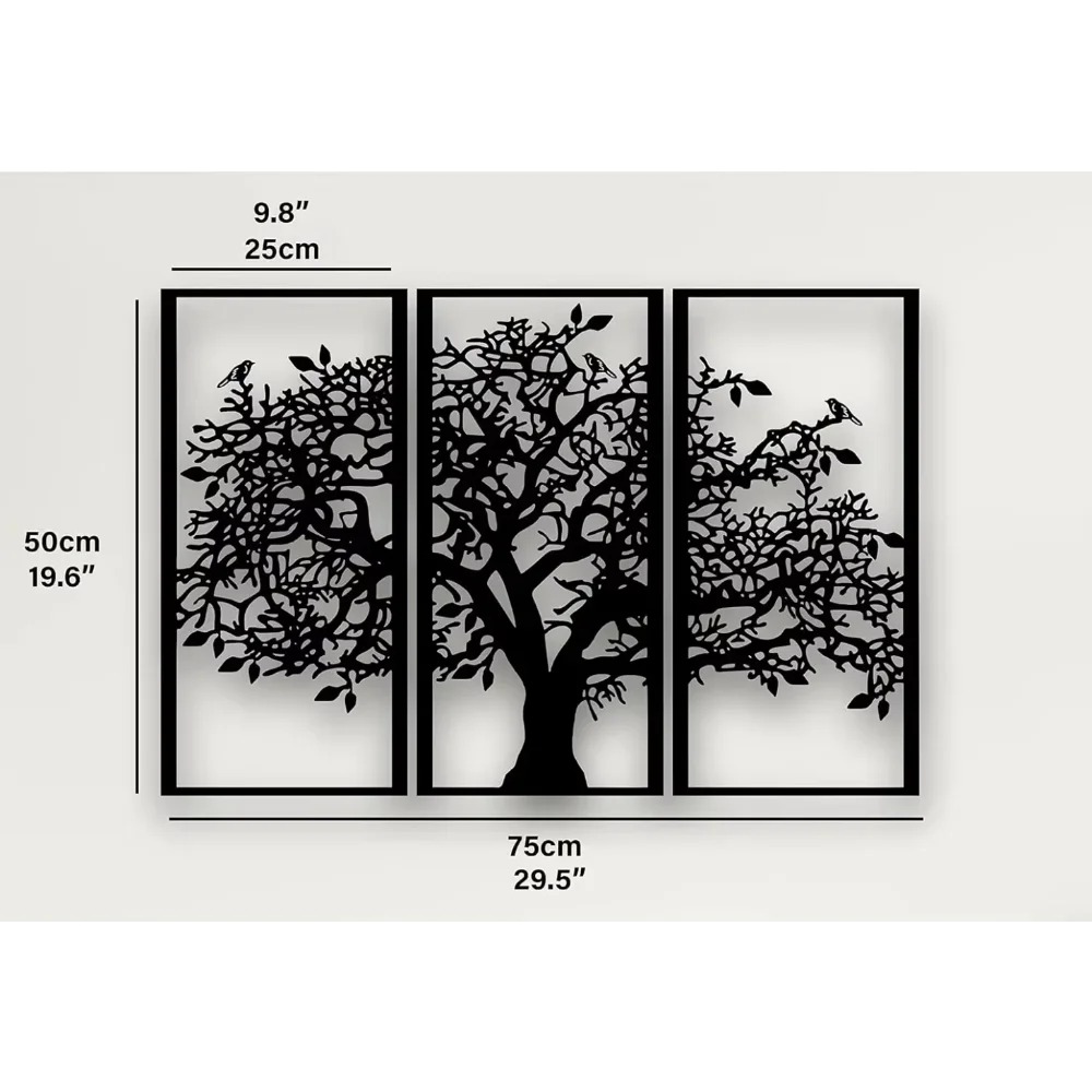 3Pcs Family Tree Metal Wall De - Family Tree Print ulasan dan harga