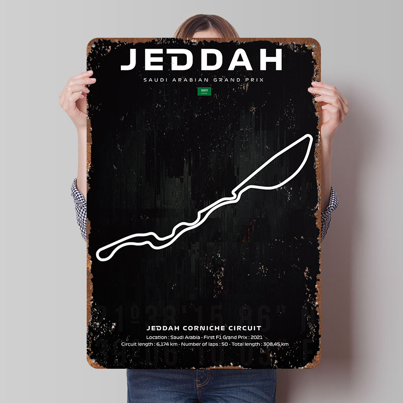 Jeddah Circuit Map Poster Cust - Custom Map Poster ulasan dan harga