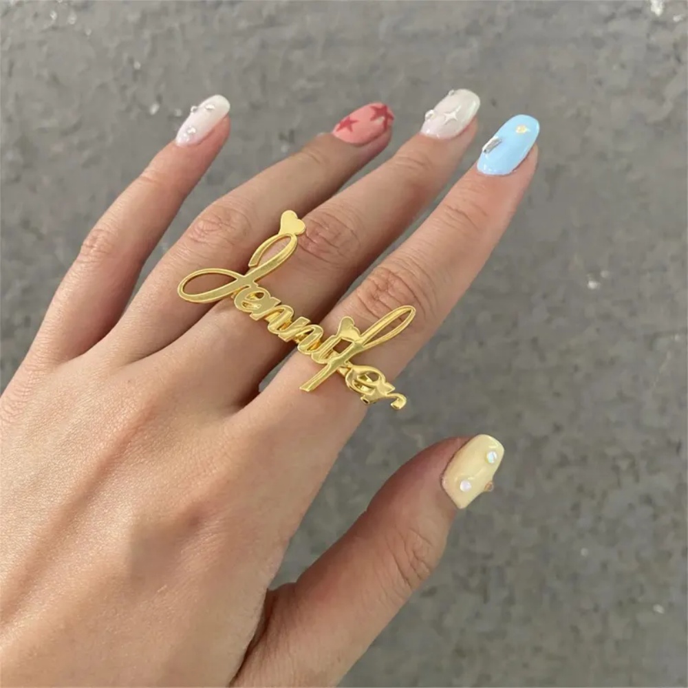 LeeChee Personalized Two Finge - Initial Ring Custom ulasan dan harga